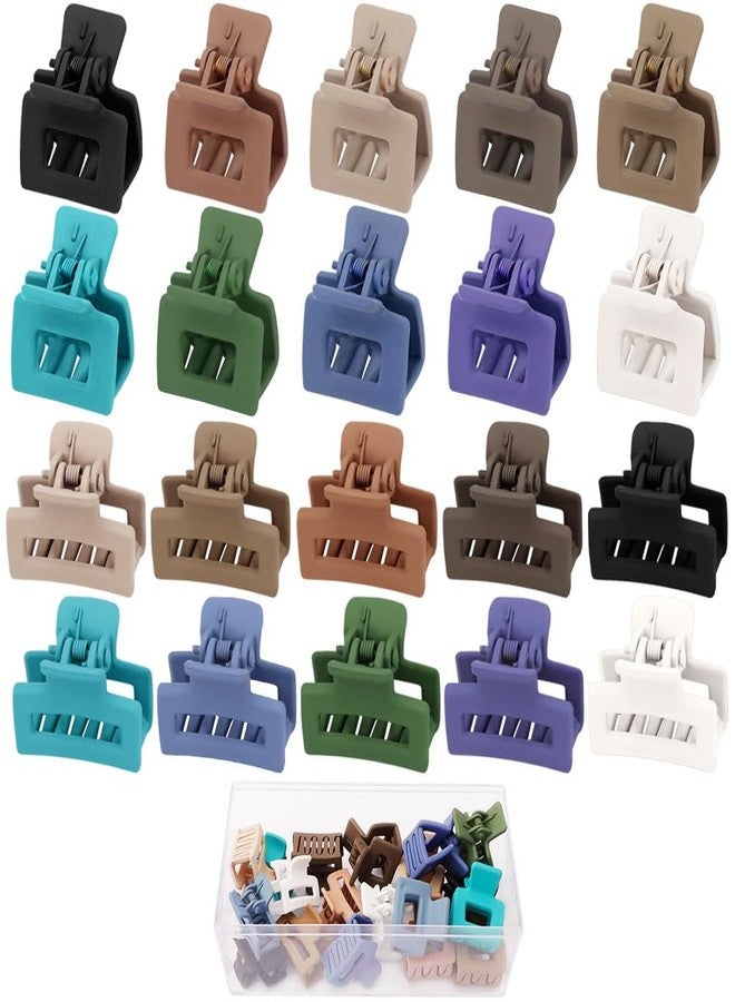 Ahoney 20Pcs Small Hair Claw Clips for Women Girls, 1" Mini Matte Tiny Hair Clips for Thin Thick Medium Hair Cute Jaw Clips Strong Hold Hair Barrettes Clip with Gift Box (Multi-colored) - Image 1